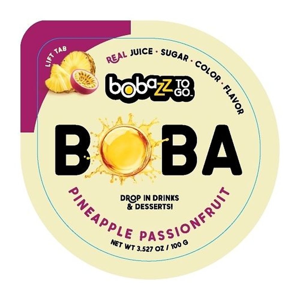 Bobazz To Go Pineapple Passionfruit Boba, 3.527 Ounce Cup - 32 per case