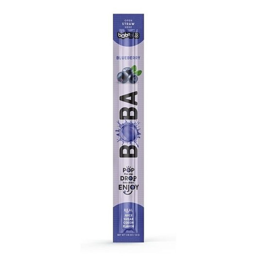 Bobazz To Go Blueberry Boba Straw, 1.06 Ounce - 32 per case