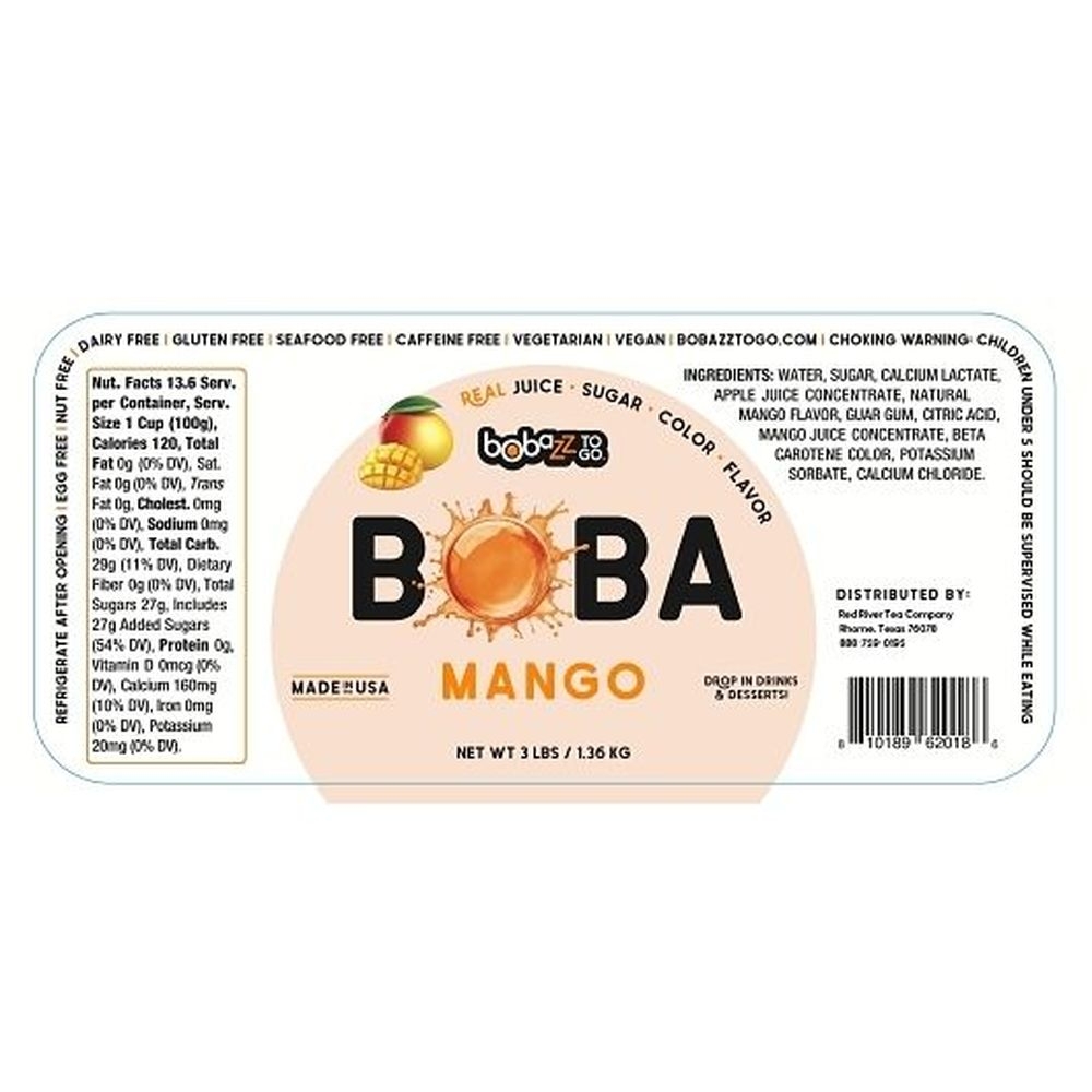 Bobazz To Go Mango Boba - Bulk, 3 Pound -- 9 per case