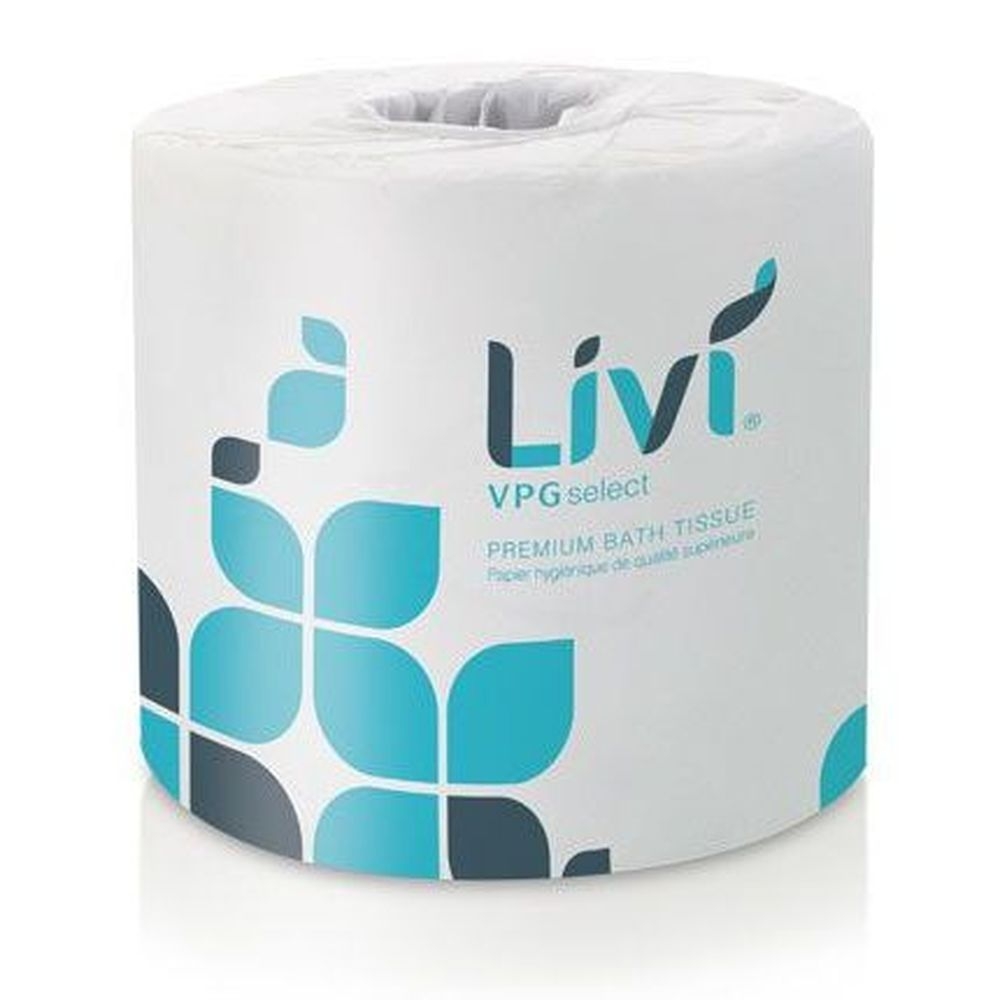 Solaris Livi VPG Select White 2 Ply 4 x 3.75 inch Bath Tissue, 500 count -- 80 per case.