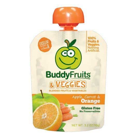 Buddy Fruits Veggies Peach Carrot Apple, 3.2 Ounce -- 18 per case