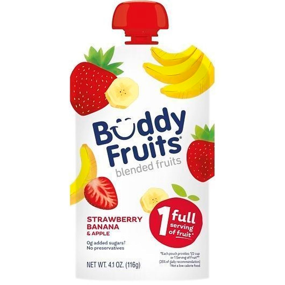 Buddy Fruits Strawberry Banana and Apple Blend, 4.1 Ounce -- 100 per case