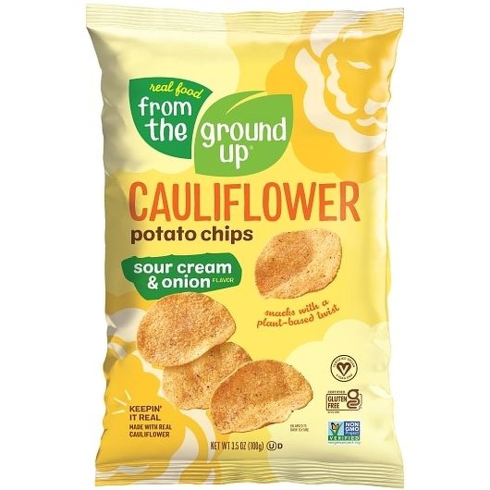 From The Ground Up Sour Cream and Onion Cauliflower Potato Chip, 3.5 Ounce -- 12 per case