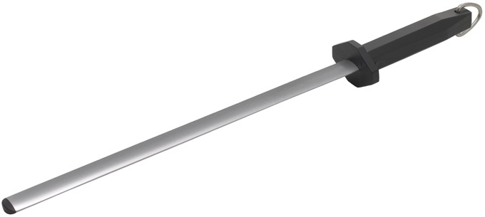 Winco Acero Oval Diamond Sharpening Steel, 12 inch.