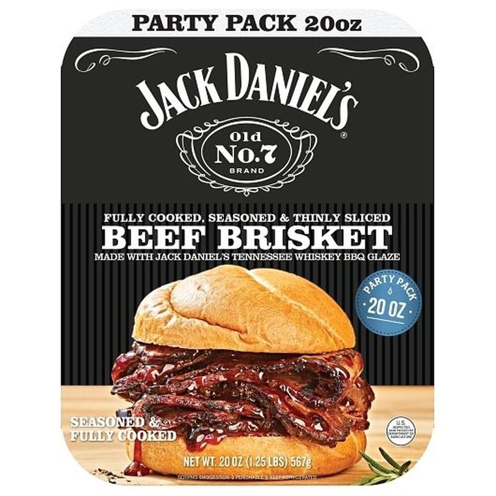 Jack Daniels Fully Cooked Seasoned and Thinly Sliced Beef Brisket - Party Pack, 20 Ounce - 6 per case