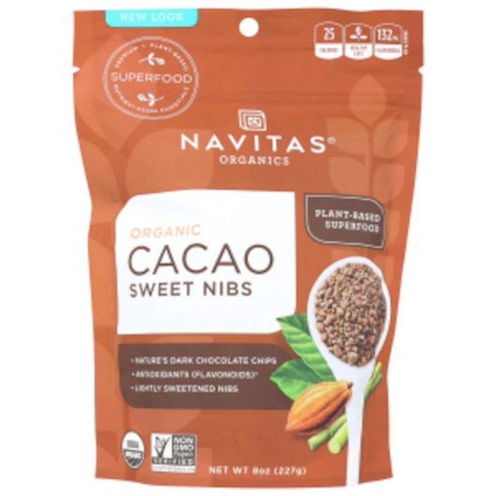 Navitas Organics Cacao Sweet Nibs, 8 Ounce -- 6 per case
