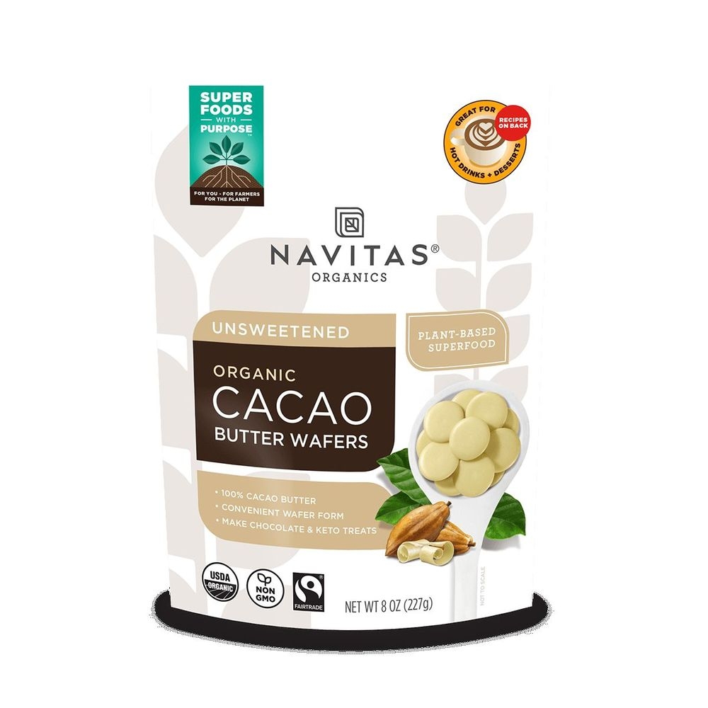 Navitas Organics Cacao Butter Wafer, 8 Ounce -- 6 per case
