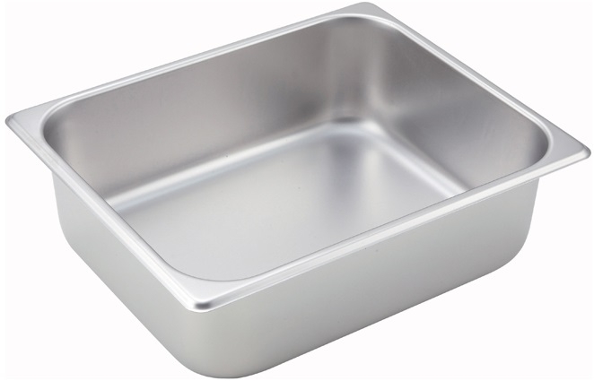 Winco 25 Gauge Stainless Steel Half Size Straight-Sided Steam Pan, 4 inch Depth -- 24 per case
