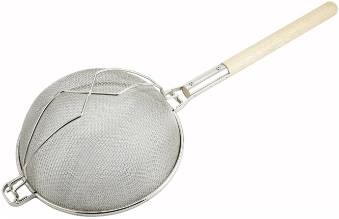 Winco Nickel Plated Reinforced Double Mesh Strainer, 14 inch -- 6 per case