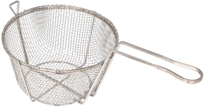 Winco Round 4 Mesh Wire Fry Basket, 9 1/2 x 9 1/2 x 5 3/4 inch -- 20 per case