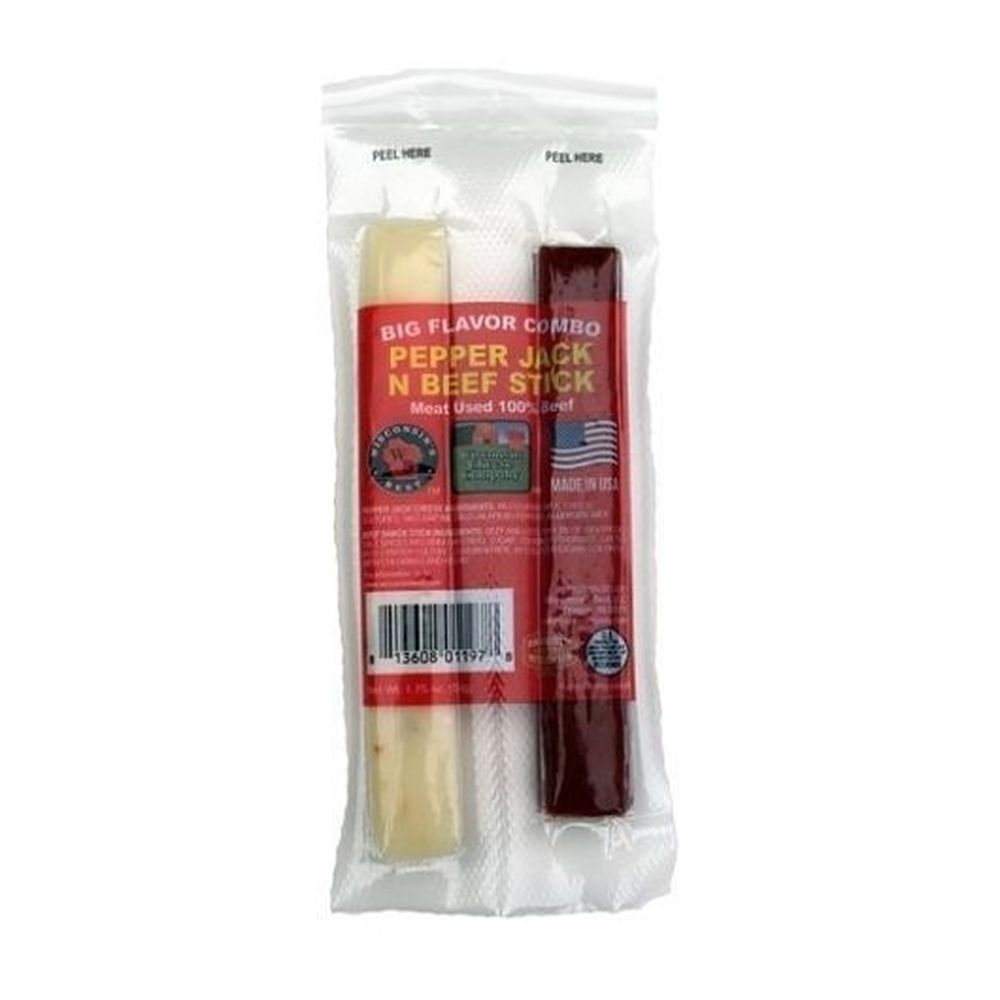 Wisconsins Best Pepper Jack Cheese and Beef Stick, 1.75 Ounce -- 72 per case