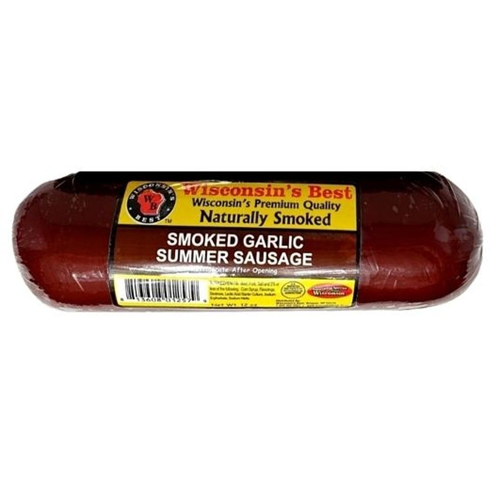 Wisconsins Best Garlic Summer Sausage, 12 Ounce -- 12 per case