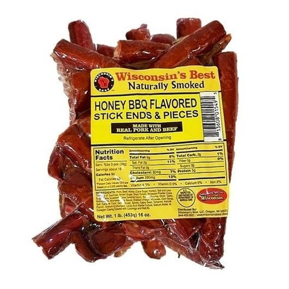 Wisconsins Best Honey Bbq Flavored Stick Ends and Pieces, 1 Pound -- 12 per case