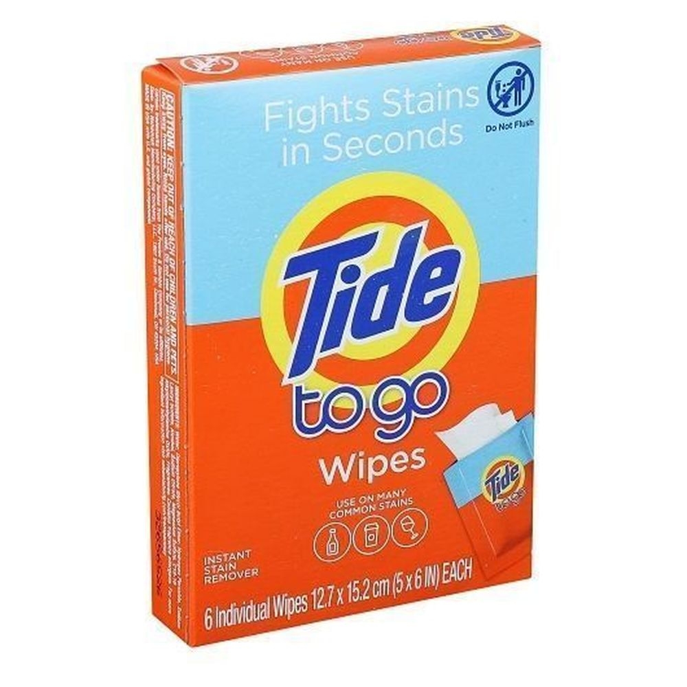 Tide Stain Remover Wipes, 6 count -- 16 per case
