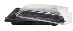 World Centric Ingeo Black Sushi Box with Clear Lid, 7 x 5 x 2 inch -- 300 per case.