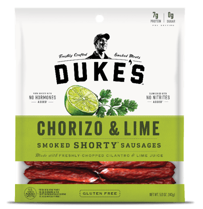Dukes Chorizo and Lime Shorty Smoked Sausage, 5 Ounce -- 8 per case