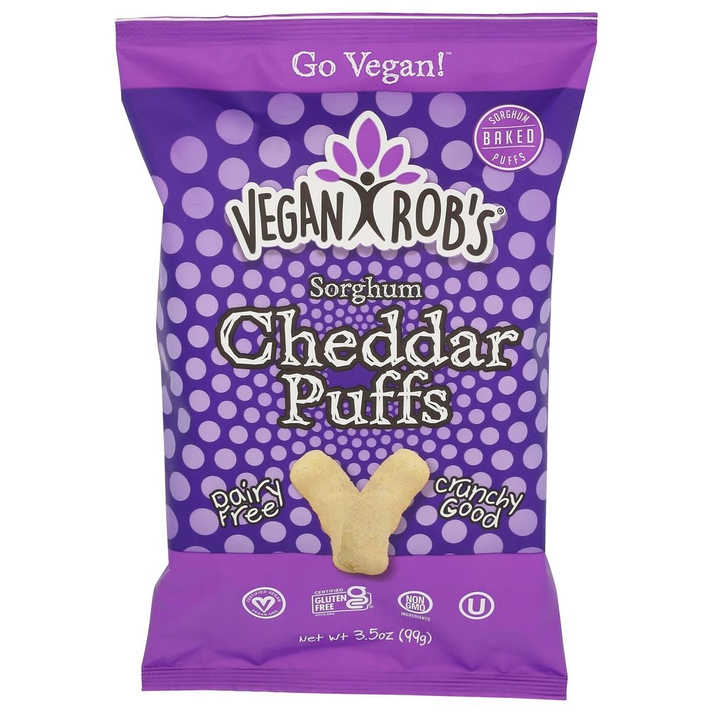 Vegan Robs Dairy Free Cheddar Puffs, 3.5 Ounce -- 12 per case