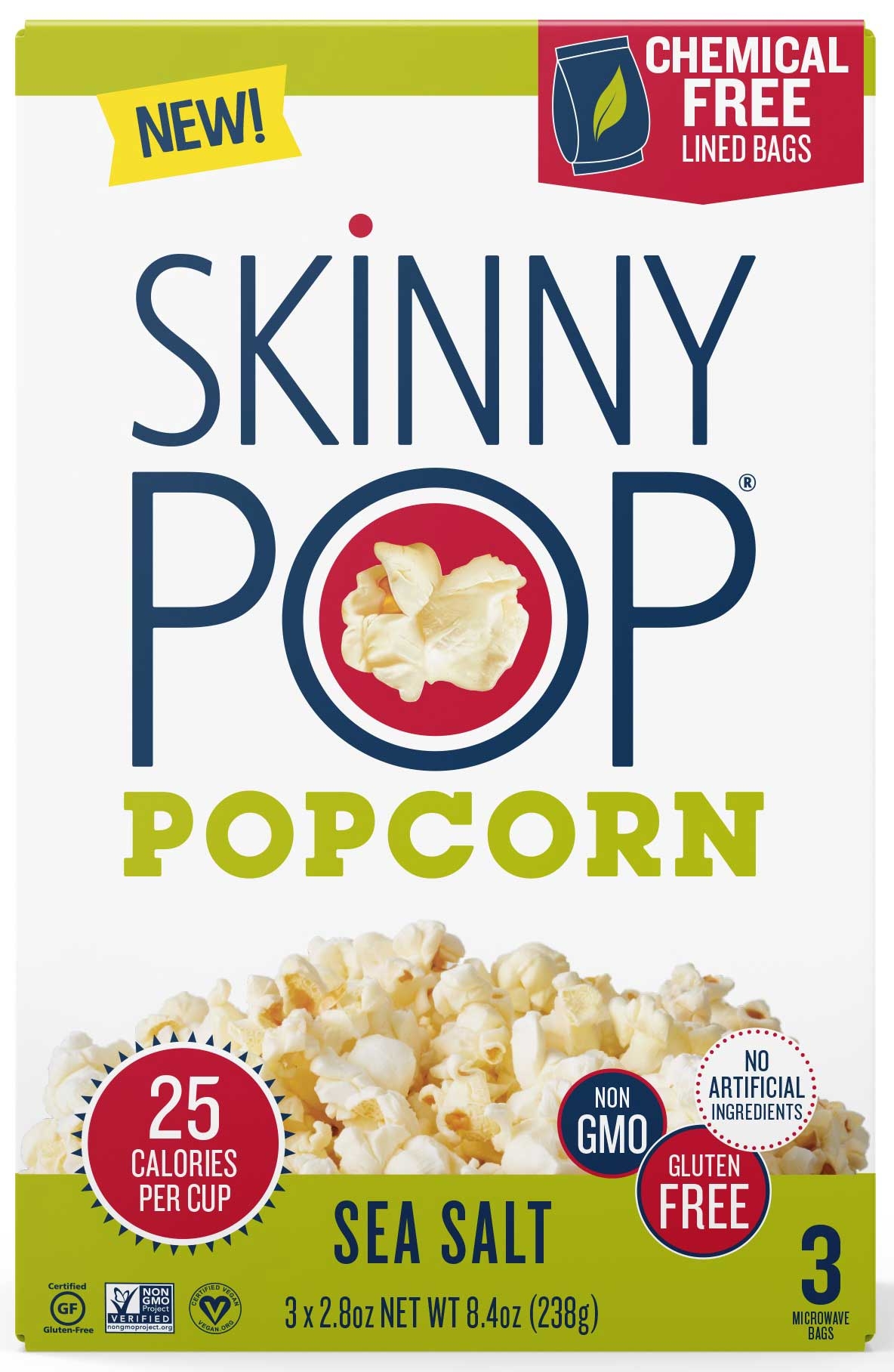 Skinnypop Sea Salt Microwave Popcorn, 2.8 Ounce -- 36 per case.
