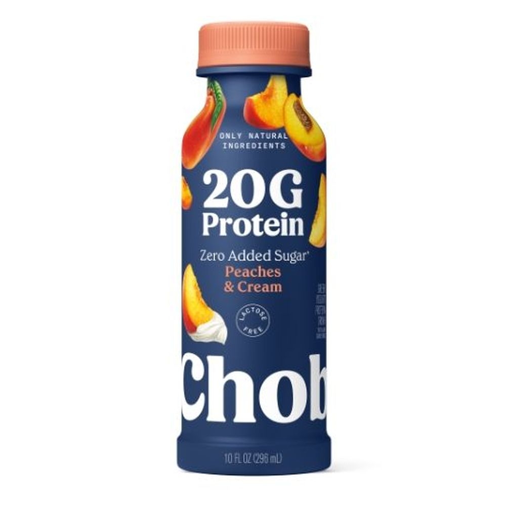 Chobani 20G Protein Lowfat Peaches and Cream Greek Yogurt Drink, 10 Fluid Ounce -- 8 per case