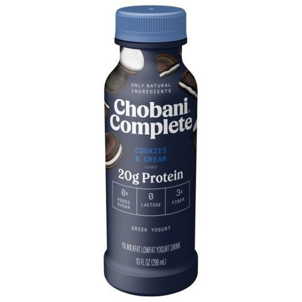 Chobani Complete Cookies and Cream Low-Fat Greek Yogurt Drink, 10 Fluid Ounce -- 8 per case