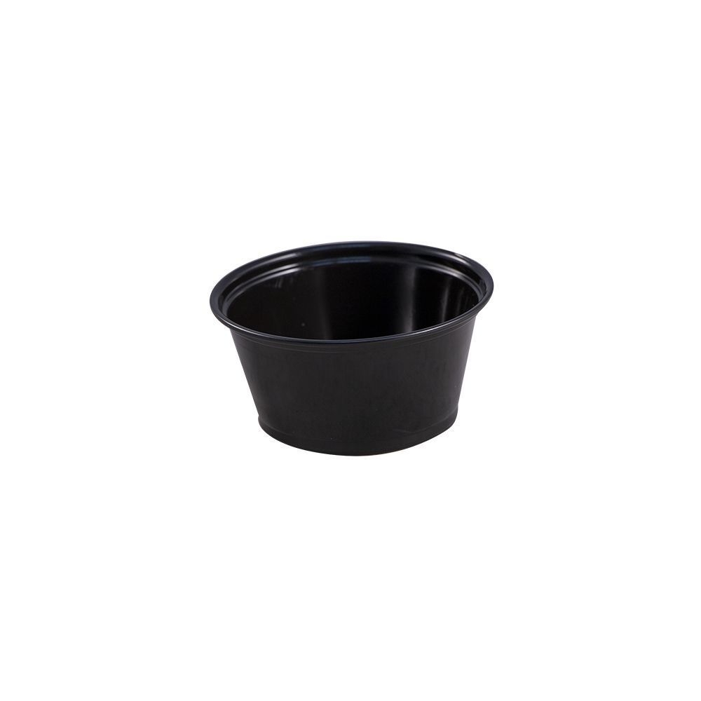 Empress Black Plastic Portion Cup, 3.25 Ounce Capacity -- 2500 per case.