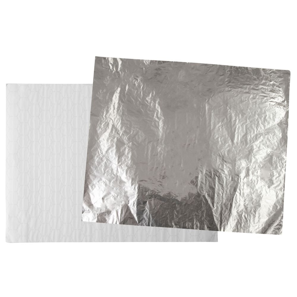 Empress Plain Silver / White Cushion Foil Wrap, 12 x 12 inch -- 2500 per case.