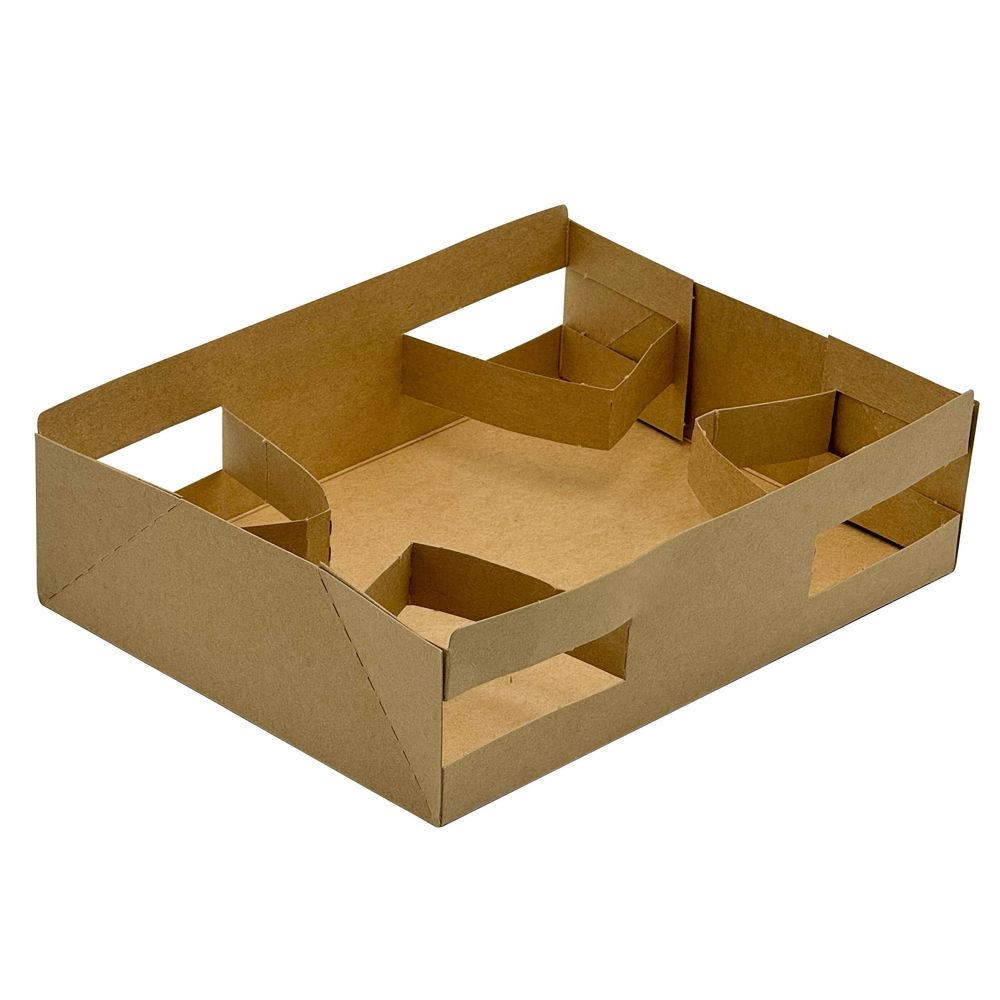 Empress Kraft Pop Up 4-Cup Carrier Tray, 9-1/8 x 6 7/8 x 2 3/8 inch -- 250 per case.