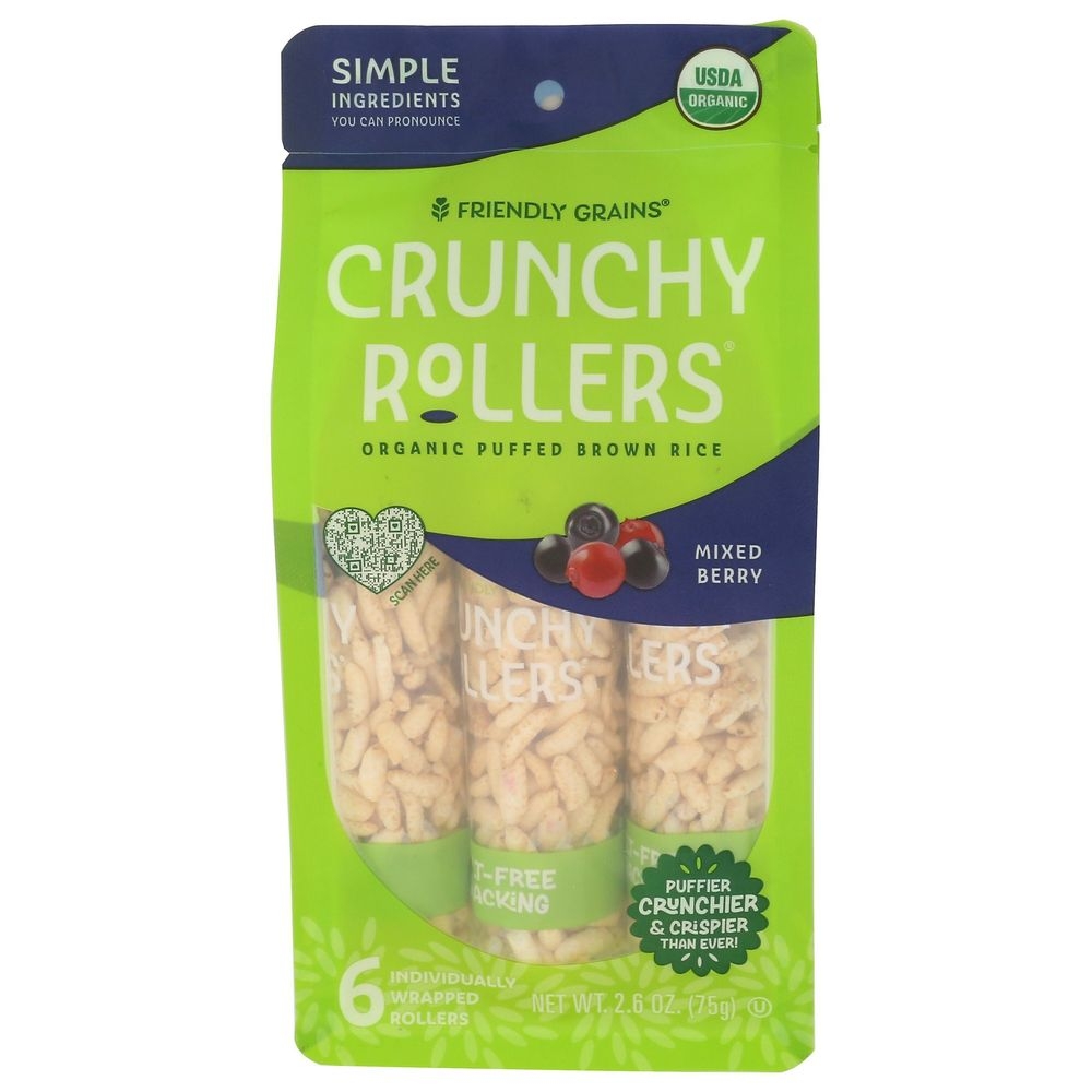 Friendly Grains Mixed Berry Crunchy Rollers, 2.6 Ounce Pouch -- 8 per case