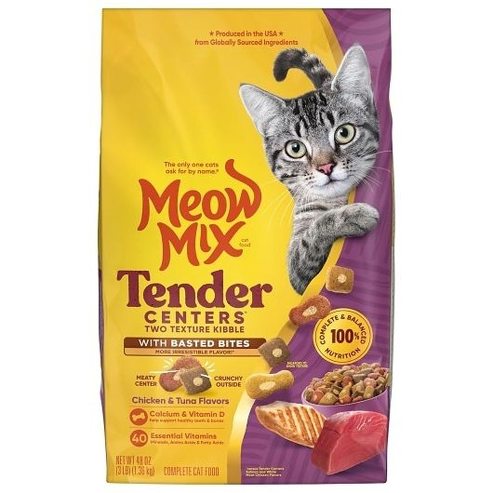 Meow Mix Chicken and Tuna Flavor Bites for Cat Food, 3 Pound -- 4 per case