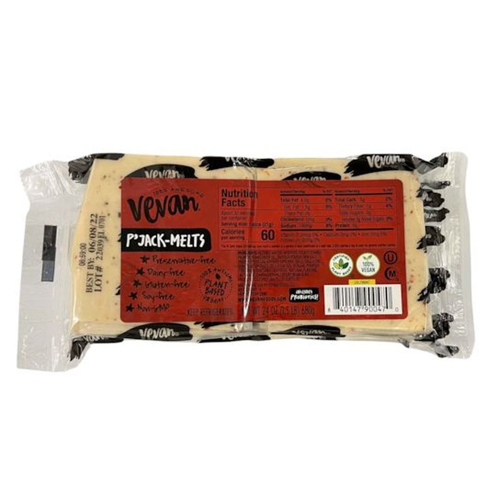 Vevan Plant Based Jack Melt Slices, 1.5 Pound -- 8 per case
