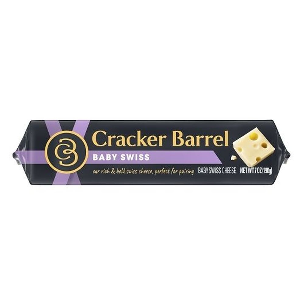 Cracker Barrel Baby Swiss Cheese, 7 Ounce -- 12 per case
