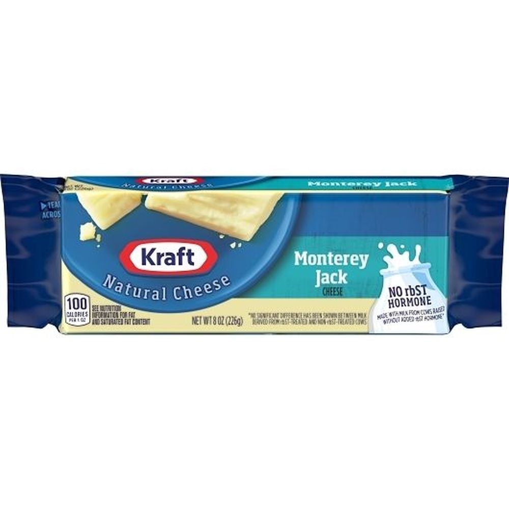 Kraft Monterey Jack Cheese Block, 8 Ounce -- 12 per case