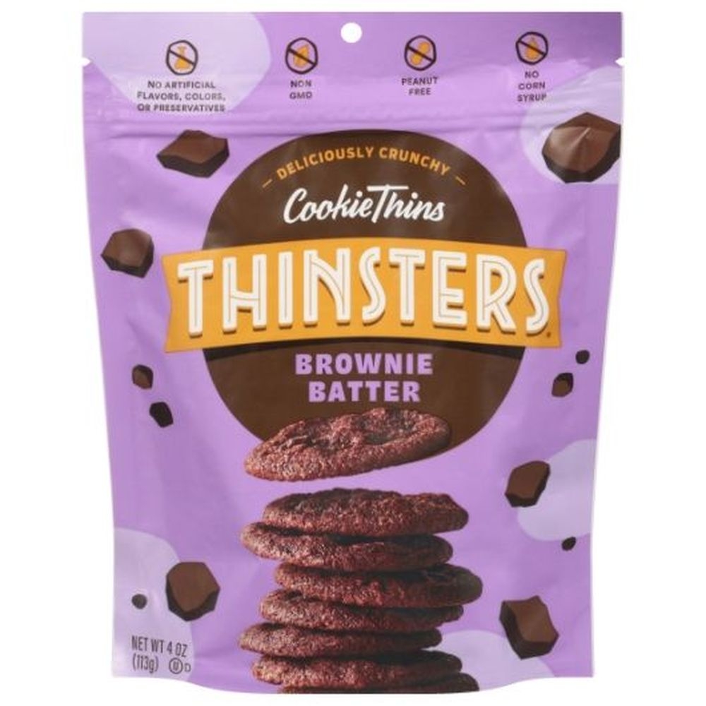 Thinsters Brownie Batter Cookie Thins, 4 Ounce -- 12 per case