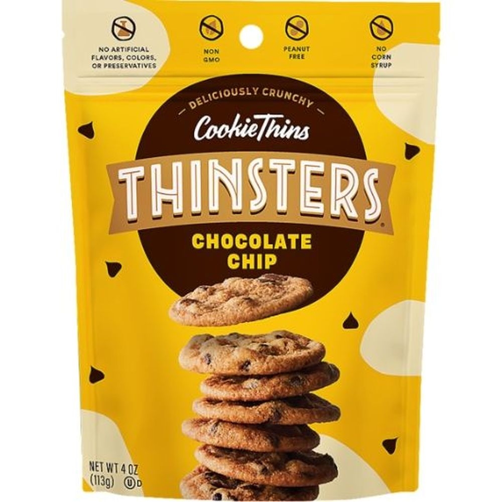 Thinsters Chocolate Chip Cookie Thins, 4 Ounce -- 12 per case