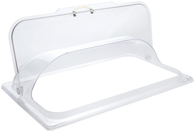 Winco Polycarbonate Full Size Flip Opening Dome Cover Only, 21.5 x 13.75 inch -- 12 per case
