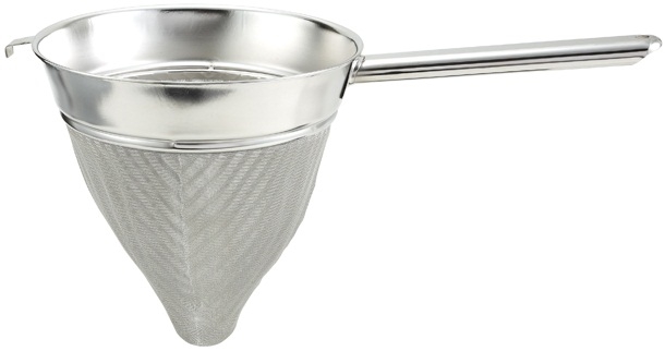 Winco Hollow Handle Stainless Steel Bouillon Strainer, 8 inch -- 6 per case