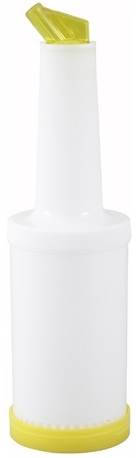 Winco Yellow Spout and Lid Liquor/Juice Pour Bottle, 2 Quart -- 12 per case