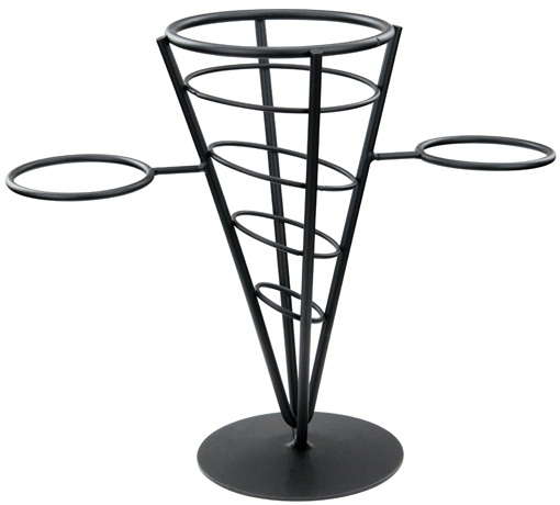 Winco Black Wire Single Cone French Fry Holder -- 12 per case