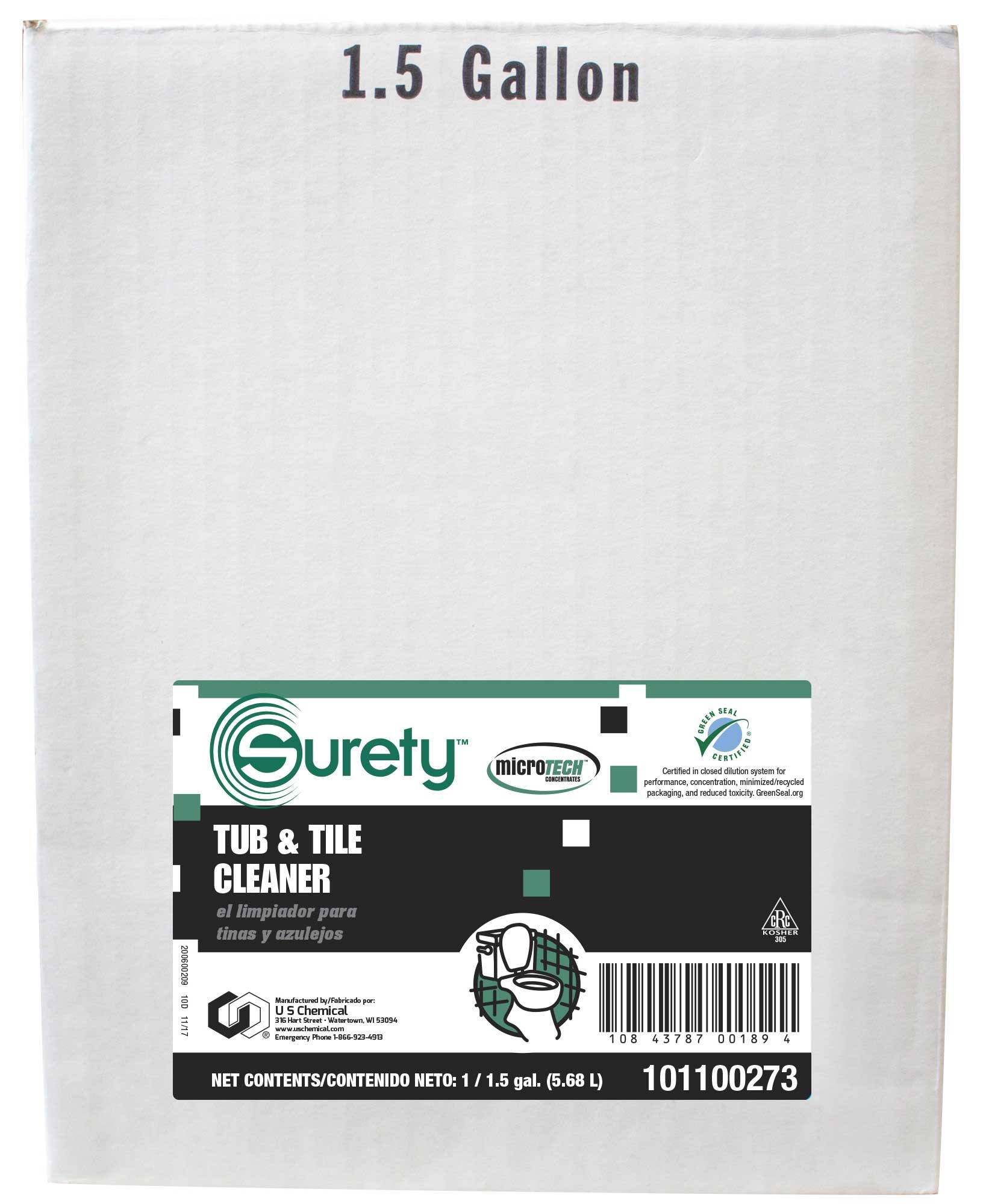Surety Tub and Tile Cleaner, 1.5 Gallon.