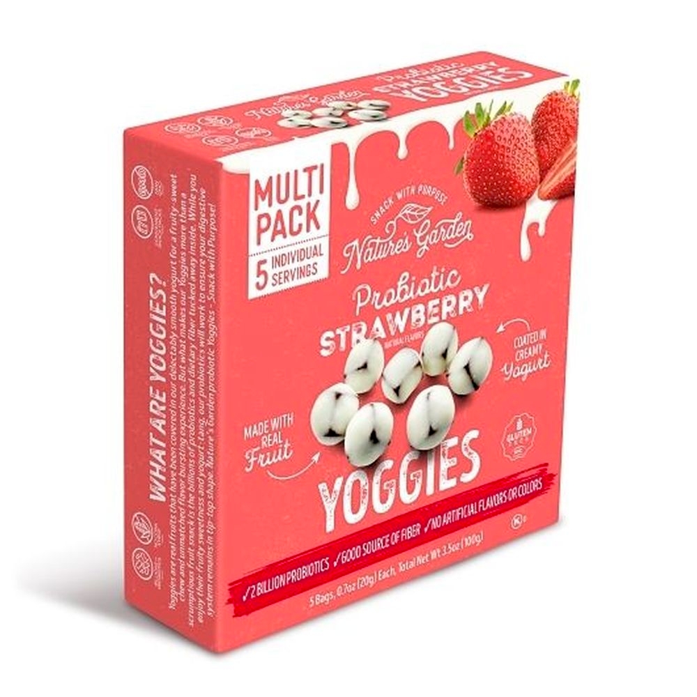 Natures Garden Probiotic Strawberry Yoggies, 3.5 Ounce - 6 per case