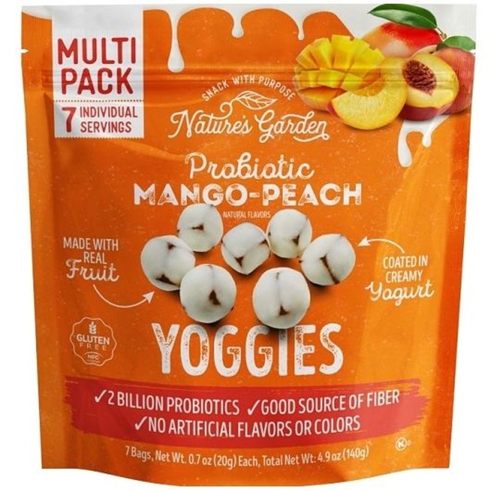 Natures Garden Probiotic Mango Peach Yoggies, 7 count - 12 per case