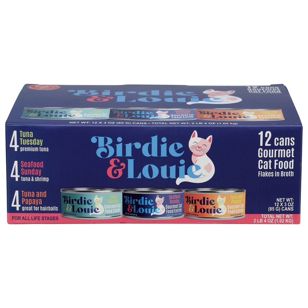 Birdie and Louie Gourmet Cat Food - Variety Pack, 12 count -- 6 per case