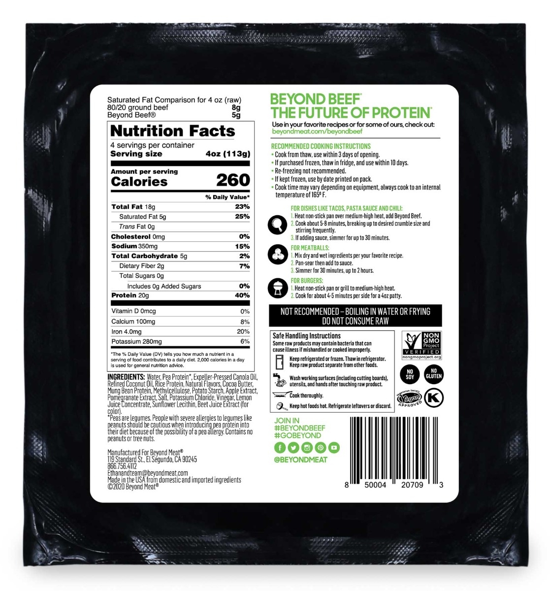 Beyond Meat Beyond Beef Plant Based Ground Beef, 1 Pound -- 12 per case