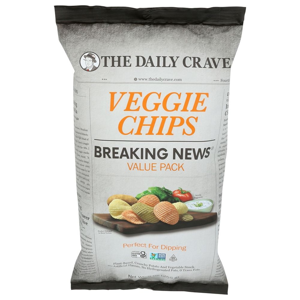 The Daily Crave Veggie Chips - Value Pack, 9 Ounce -- 6 per case