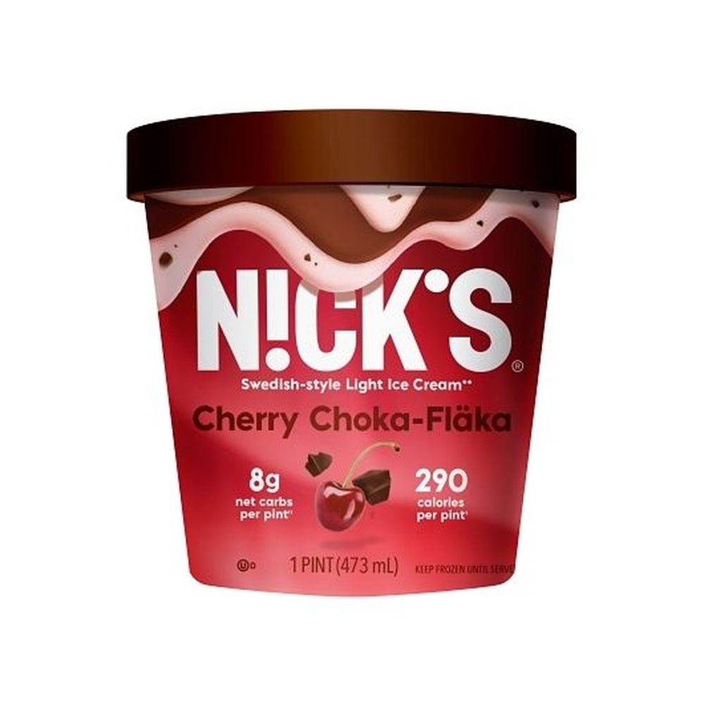 Nicks Cherry Choka-Flaka Swedish-Style Ice Cream, 16 Fluid Ounce -- 8 per case