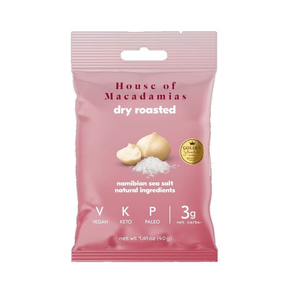 House Of Macadamias Dry Roasted Macadamia Nuts with Namibian Sea Salt, 1.41 Ounce -- 24 per case