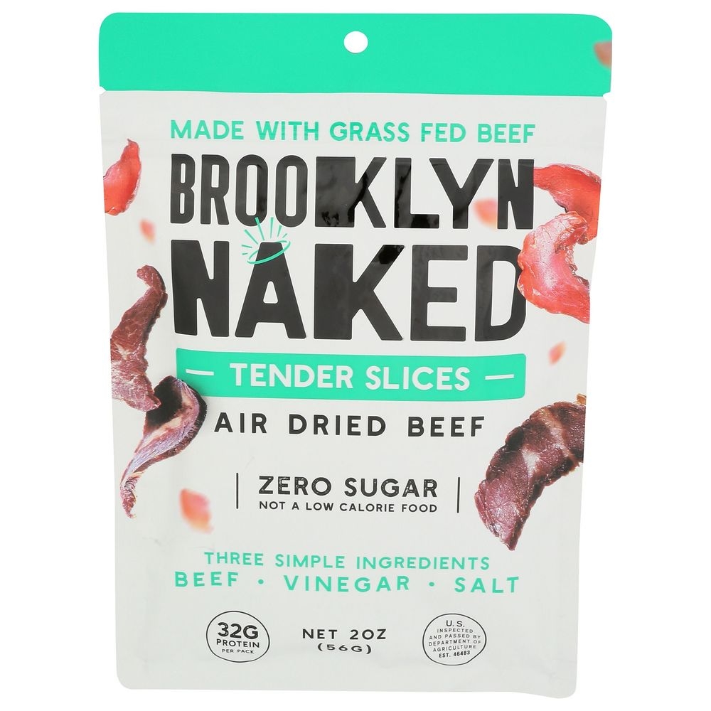 Brooklyn Biltong Naked Tender Slices Air Dried Beef, 2 Ounce -- 8 per case
