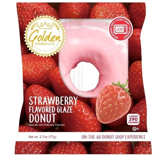 Golden Dough Strawberry Flavored Glazed Donut, 2.7 Ounce -- 112 per case