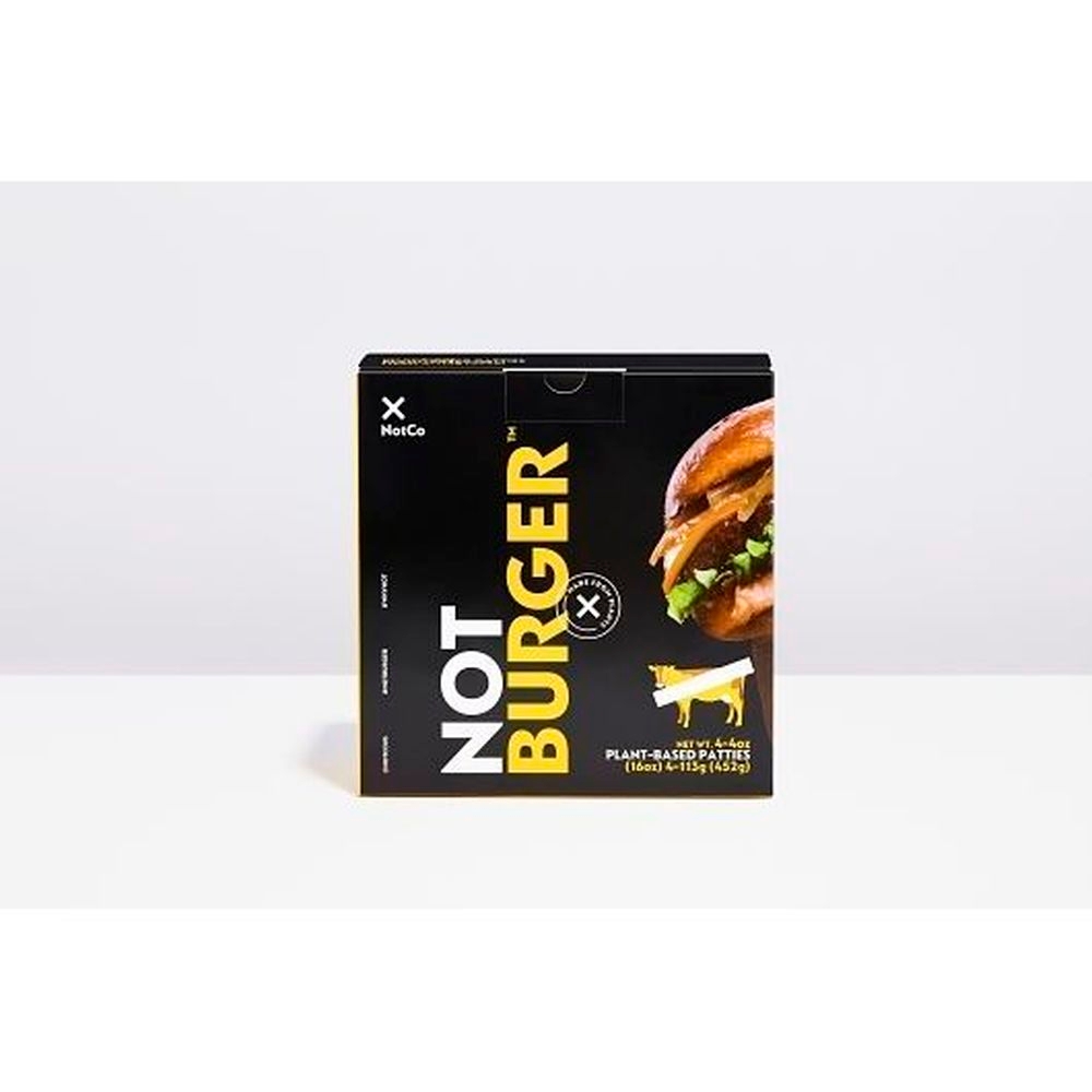 Not Co 4 Ounce Plant Based Notburger Patties, 4 count -- 6 per case
