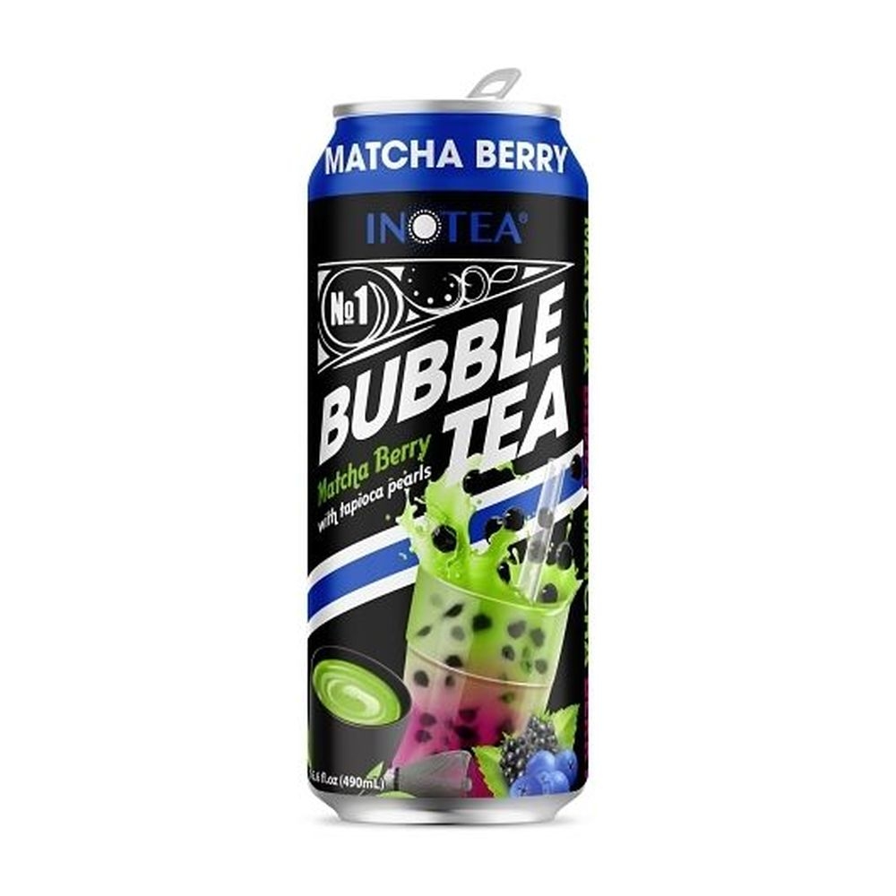 Inotea Matcha Berry Bubble Tea, 16.6 Fluid Ounce -- 12 per case